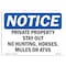 Signmission OSHA Sign, 10" H, 14" W, Rigid Plastic, Private Property Stay Out No Hunting Horses Sign, Landscape OS-NS-P-1014-L-17862 - alternate 1